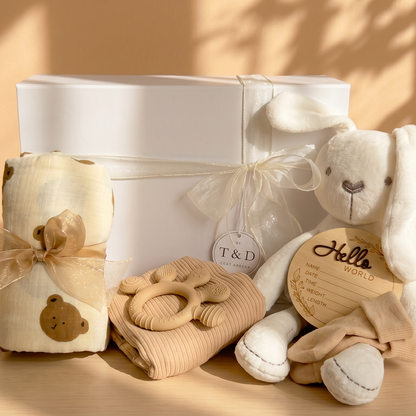 The First Hello — Big Beige Gift Box