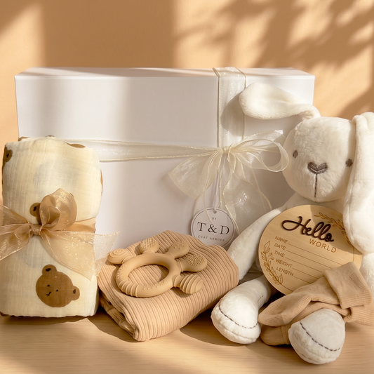 The First Hello — Big Beige Gift Box