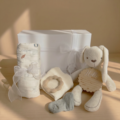 The First Hello — Big Gray Gift Box