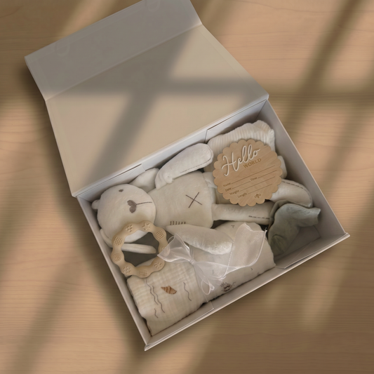 The First Hello — Big Gray Gift Box