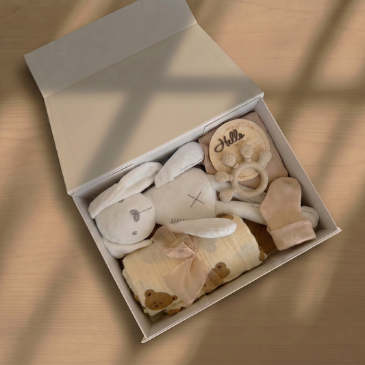 The First Hello — Big Beige Gift Box