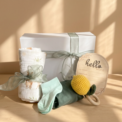 The First Hello — Small Olive Gift Box