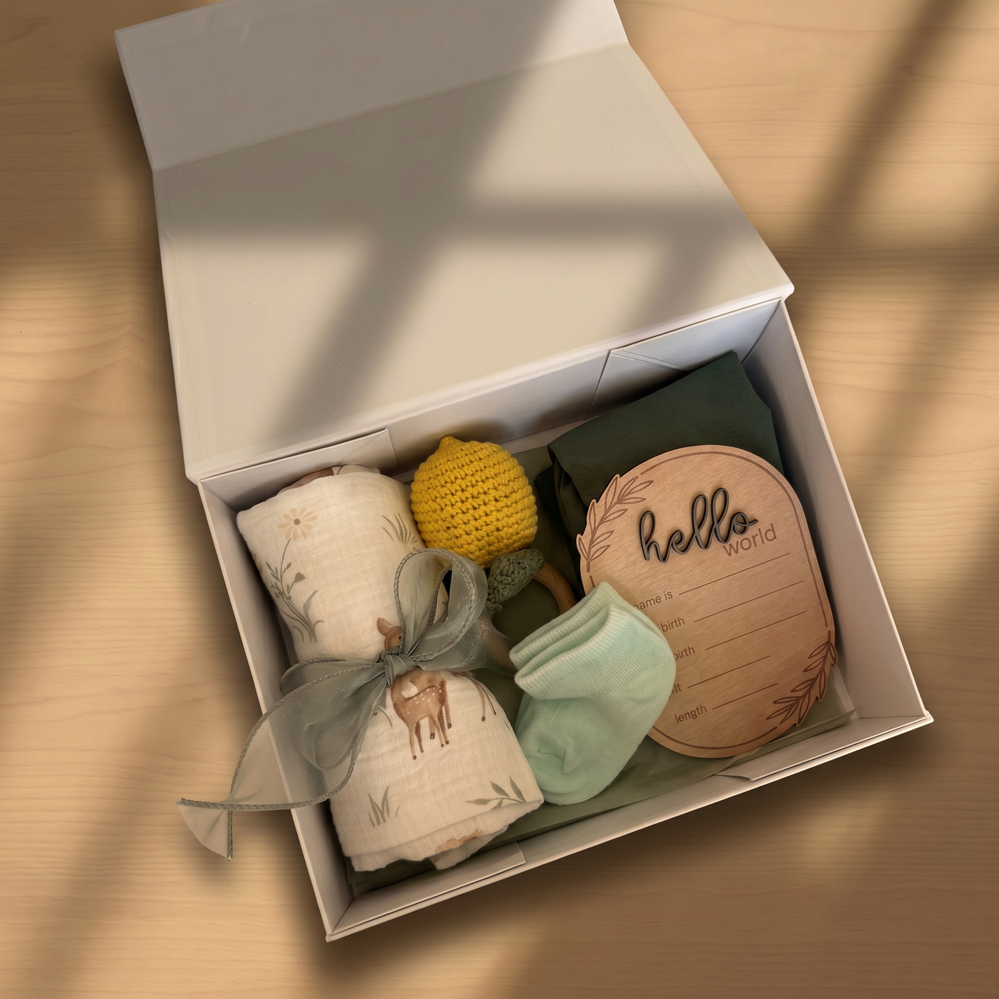 The First Hello — Small Olive Gift Box